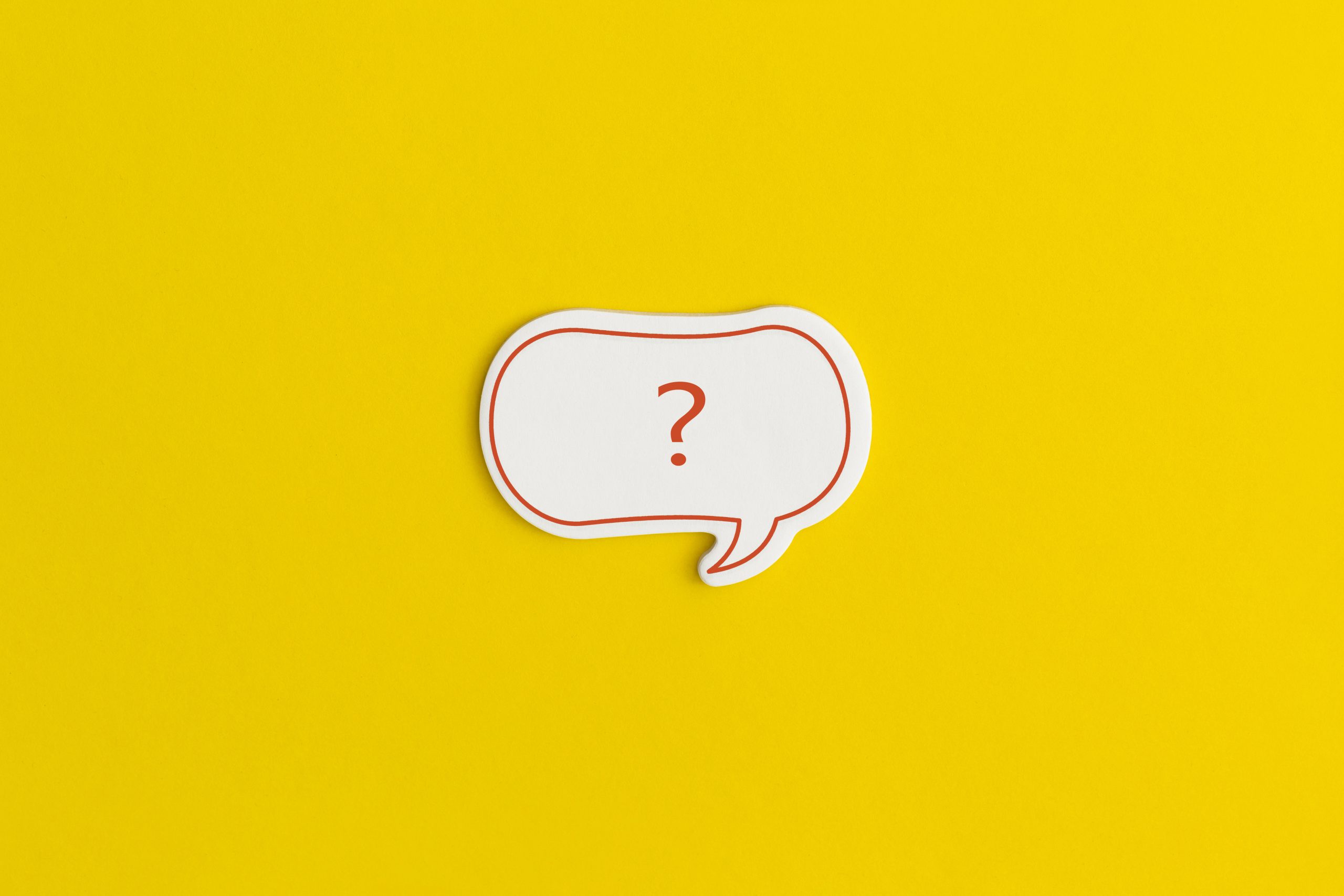 Teach you question mark speech bubble